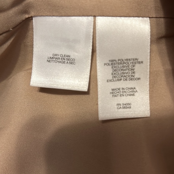 Anne Klein Tan White Embroidered Rope Sleeveless Empire Waist Dress - Picture 6 of 8